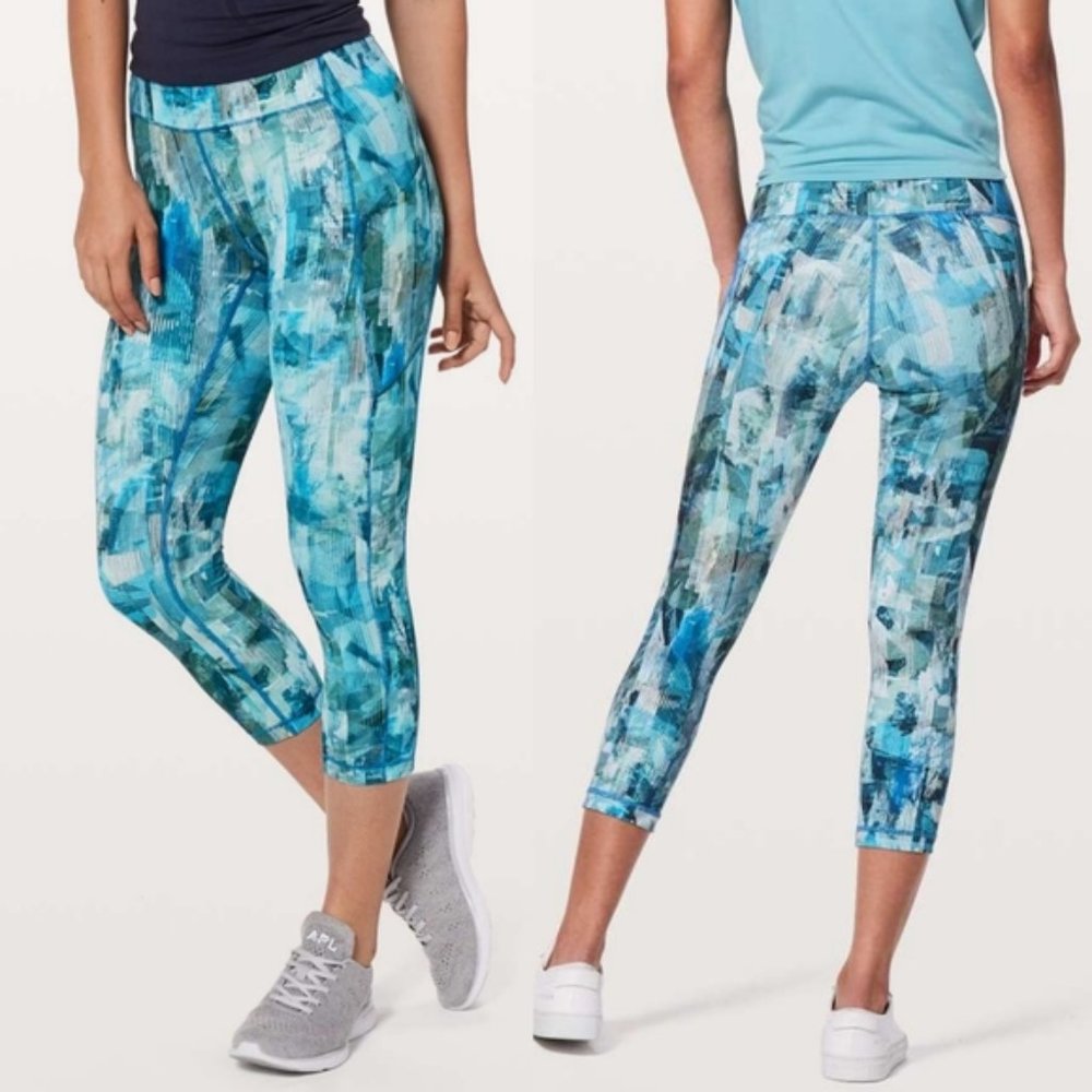 Lululemon athletica Sun Dazed Multi Blue Leggings Size 10